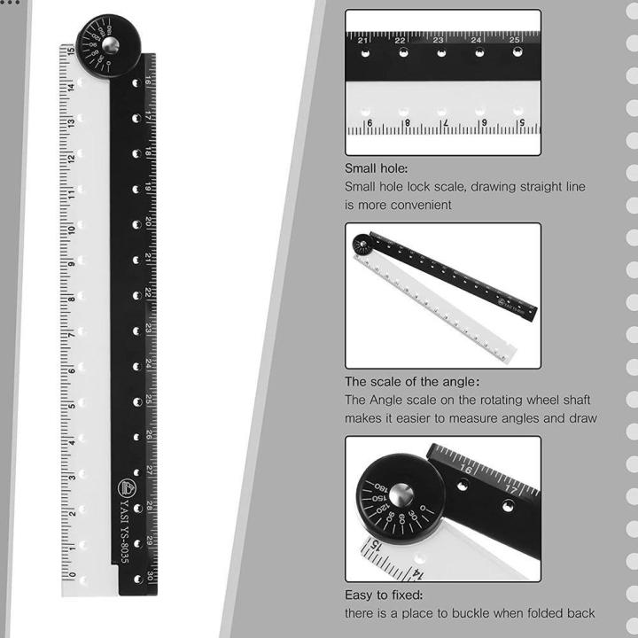 Folding Ruler Black And White Simple Ruler Graphic Pupils Folding Gift ...