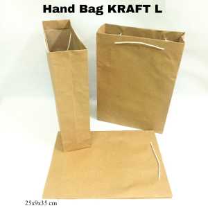 SOS Hand Bag Kertas Kraft Polos L/Goodie Bag/Tas Tenteng