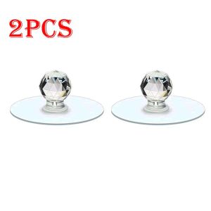 2/4Pcs Punch-free Crystal Drawer Handle Self-Adhesive Acrylic Knobs Cabinet Wardrobe Furniture Pulls Handle Hanger Hooks