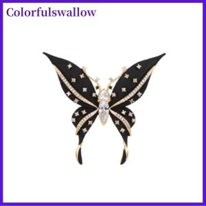 Colorfulswallow Tinh tế lớn Bướm trâm cài cho phụ nữ Cô Gái cổ điển men pins linh hoạt sáng bóng Corsage quần áo phụ kiện Quà Tặng