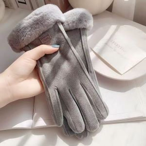 SERENEGLOW Warm Faux Rabbit Fur Lined Touchscreen Gloves for Women Winter Stylish Commuting Gloves