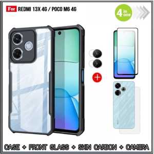 Paket 4in1 Full Case Xiaomi Redmi 13X 4G 12C 4G 10C 4G A2 4G Soft Hard Free Tempered Glass + Camera + Garskin