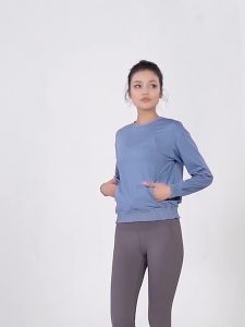 ALO- Yoga Long Sleeve Top for Women Loose Quick-Dry Breathable High Elasticity Fashionable European and American Fitness Sports Sweatshirt  Al0-yoga