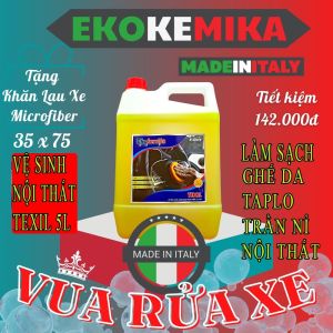 Dung Dịch Vệ Sinh Nội Thất Ekokemika Texil 5L Làm Sạch Ghế Da TapLo Trần Nỉ Cửa gió đa năng cho ô tô