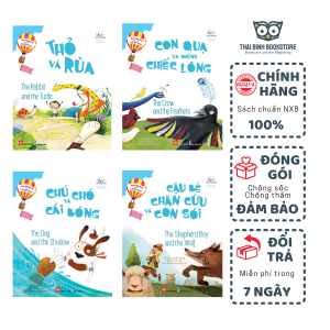 Sách - Combo 4 Quyển Sách "Học Tiếng Anh Cùng Truyện Ngụ Ngôn AESOP"- Bé 3 Tuổi Trở Lên - Megan Sussman Jaekyung Jeong - Thái Bình Bookstore