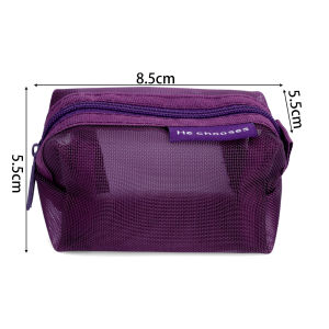 Mesh Zipper Storage Bags Square Nylon Coin Bag Bank Card Key Earphone Portable Pouch Cosmetic ID Credit Card Storage Tool