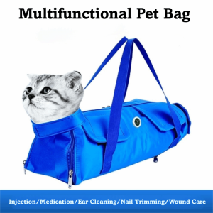 NOER Double Shoulder Cat Carrier Bag Anti-scratch Bite Fixed Breathable Pet Travel Bag Portable Polyester Material Cat Injection Bag Pet Supplies