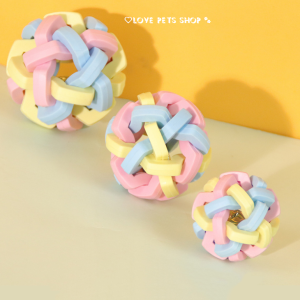 Đồ chơi cho Chó Mèo quả bóng chuông màu macaron bằng nhựa TPR (mẫu mới) - Love Pets Shop
