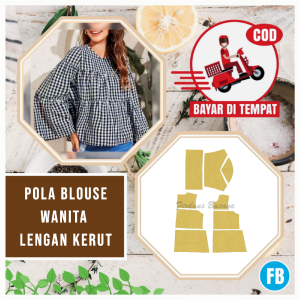 【COD】Pola Blouse Wanita Susun Dewasa | Pola Baju Wanita Lengkap | Pola Instan | Pola Jiplak | Pola Jahitan Lengkap Firdaus Busana