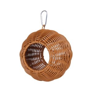 OUTOPEN Breathable Woven Bird Nest Comfortable Wear-resistant Hanging Hammock Bed Multi-Purpose Spherical Imitation Bird Breeding House Bird Cage