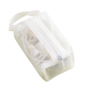 Fashionable Square Nylon Mesh Materials Purse Portable Zippered Bag Convenient for Cards and Accessories Use