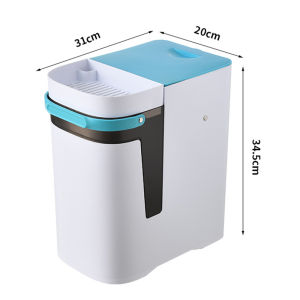 JustLiving Multi-Functional Tea Residue Barrel Tea Water Separation Tea Filter Bucket for Home Office Large Capacity Dry Wet Separation Filter Drainage Trash Can with Lid Rubbish Bin Trash Bin Dustbin Tong