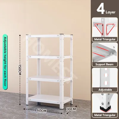 NINI 3/4/5 Tier Heavy Duty Steel Storage Rack | Home Storage Rack | Heavy Duty Rack for Warehouse Kitchen Balcony | Adjustable Space Savers
