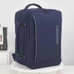 ZTZV Waterproof Expandable Laptop Backpack 15.6 Inch Multi Pocket Travel Bag for Men Weekend Camping Black