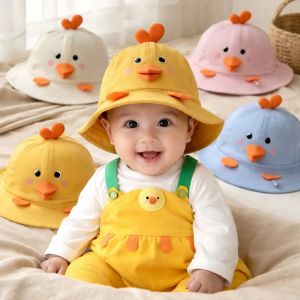 ZYJC Little Duck Baby Sun Hat UV Protection Thin Toddler Beach Hat Fashion Lightweight Kid Bucket Hat 1-3 Years Spring Summer