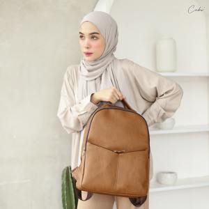 CABS POCKET - Tas Ransel Wanita Kerja Backpack Traveling Kekinian Muat Laptop 14 Inch - Bianca Bag