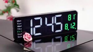 【SG STOCK】 LED Digital Wall Clock Big Screen Large Display Alarm Clock with Remote Control Temp DateFast shipping