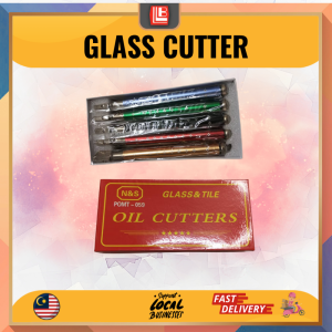 Glass Cutter Metal Handle Diamond Tip Anti-Slip Carbide Glass Cutter 3mm -12mm Potong kaca Sendiri