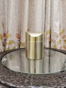 Golden Desktop Trash Bin 304 Stainless Steel Creative Storage Container Car Wastebasket with Lid Mini Small Sized Dustbin