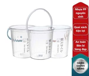 Xô HOKORI CAO CẤP Trong Suốt 10 Lít Nhựa VIỆT NHẬT Chính Hãng Quai Xách Đựng Nước Đá 5228