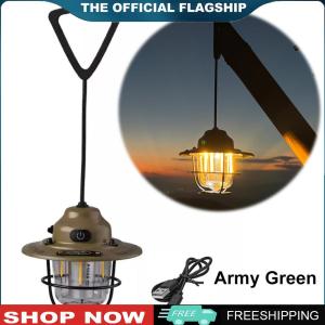 [LEAZEN] LED Retro Decorative Light USB Charging Portable Camping Lantern IPX4 Waterproof Camping Hanging Lamp for Camping Hiking Fishing