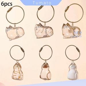 Tumato 1 6pcs Capsule Toys Kawaii Transparent My Pets Fur Container Cat Hair Storage Box Hanging Cat Keychain Pendant Pet Hair Grooming Souvenirs Bag Hanging Decor