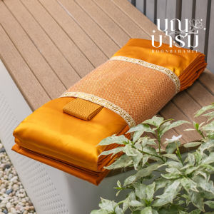 ผ้าไตรเต็มโทเรถวายคู่สังฆทานชะลอมบุญบารมี สังฆทานของกินของใช้ สังฆทานชะลอม8นิ้ว สังฆทานตระกร้าสาน จัดสดใหม่ทุกออเดอร์