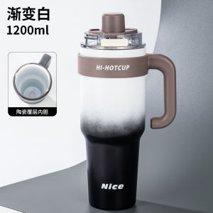 Large-capacity insulated mug for men 2026 New ceramic-lined straw cup a large-capacity car water bottle and an extra-large ice-cold beverage cup
