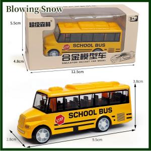 Blowing School Bus Toy Simulate Exquisite Body Yellow Bus With Pull Back Mechanism