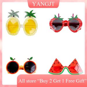 [COD]YANGJT Summer Party Pineapple Strawberry Glasses Fruit Shape Glasses Tropical Pineapple Sunglasses Birthday Party Supplies Toys