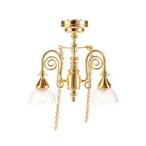 1:12 Dollhouses Living Room Ceiling Chandelier Kid LED Ceiling Lamp Toy Furniture Ceiling Light Dollhouses Accessories