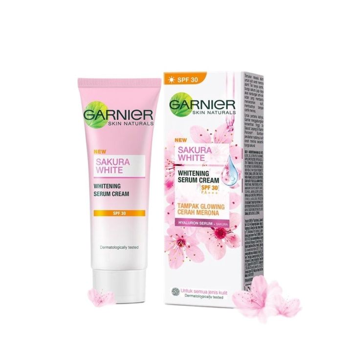 GARNIER SAKURA GLOW HYALURON SERUM CREAM SPF30 PA+++ 20ML | Krim Wajah