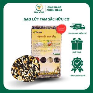 Gạo Lứt Tam Sắc Ăn Kiêng Healthy Eatclean Tiểu Đường Thực Dưỡng Gym - Hút Chân Không 1kg - Tôm Vàng