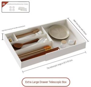 ✳️TSG65✳️ HIPS Expandable Drawer Organizer Trays Drawer Divider Organizers Box Cosmetics Organizer Trays Stationery Organizer Box Desk Drawer Organizer Trays Kitchen Drawer Organizers Trays Kitchen Utensils Sorting Trays Drawer Organizer Box