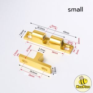 MaxPlus Cabinet Door Catch Dual Ball Tension Latch Closet Ball Roller Catch Latch 43mm 50mm