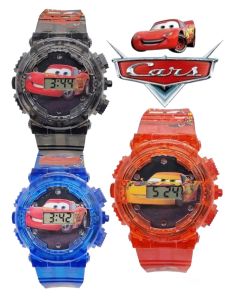 นาฬิกาข้อมือเด็ก มีไฟมีเสียง ระบบดิจิตอล นาฬิกาเด็กลายการ์ตูนเบนเท็น ลายรถแข่ง car spiderman RC227