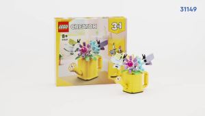 Creator 3 in 1 Flowers in Watering Can Building Toy - Fun Creative Activity for Kids Girls and Boys Ages 8+ - Gift for Birthdays - Building Options for Rain Boots or Birds - 31149