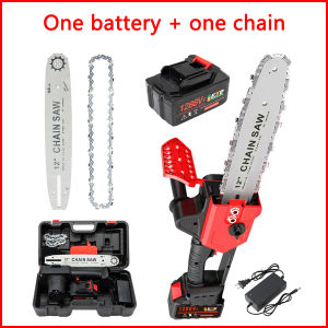 12 inches Electric Chainsaw portable chainsaw Cordless Chainsaw Rechargeable Chain Saw 1288VF lithium electric saw with high power light andportable long battery life Power Tools