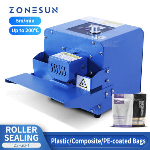 ZONESUN ZS-GLF1 Portable Bag Sealer Roller Sealing Machine Aluminum Foil Composite Plastic Film PE Coated Paper Food Packaging