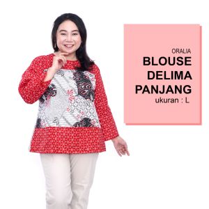 Atasan Batik Wanita Blouse Big Size Wanita Jumbo LD 140 Model Blus Jumbo Seragam Kerja Atasan Kantor Batik / Atasan Batik Kerja Bigsize Wanita Kantor