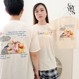 CAROTYLES S Kaos Couple Keluarga POOH DB Wanita Lengan Pendek Katun