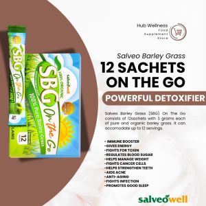 SBG Trial Pack (80grams) - 100% Pure and Organic Salveo Barley Grass Boost your Immune and Healthy Drinks HubWellness