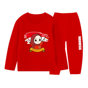 JF KIDS SETELAN PANJANG ANAK PEREMPUAN / LAKI - LAKI KAOS MOTIF KEMERDEKAAN / MERDEKA 17 HUT INDONESIA DIRGAHAYU 1 - 10 TAHUN