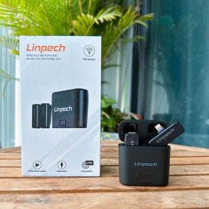 Micro thu âm không dây M105 LINPECH kèm Dock sạc lọc tạp âm khi live/quay video/ ghi âm cho điện thoại/máy tính