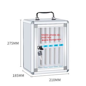 ELITEDEALSHUB อะลูมินัมอัลลอยอะคริลิก ที่เก็บโทรศัพท์อลูมิเนียมอัลลอย ล็อคได้ล็อคได้ ถือด้วยมือ กล่องเก็บโทรศัพท์แบบใส  6/12/36/48สล็อต ตู้เก็บของตู้ โทรศัพท์มือถือสำหรับโทรศัพท์
