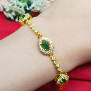 Gelang Rantai Elegant Bangle Zircon Warna Untuk Wanita Dewasa Terbaru Gelang Kendari Lapis Emas 18K Gold Batu Kristal Crystal Warn Xuping Bracelet