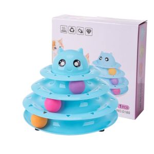 Đồ chơi tháp banh gắn chuột cho Mèo vui nhộn (Hộp giấy) mẫu mới - Hara Pet Store