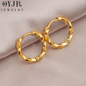 OYJR Twist Earring U Twist Subang Telinga Light Luxury Anting Anting Perempuan Stainless Steel Subang Earrings Korean Hypoallergenic Earring 耳环