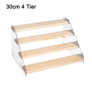 A5TG Bước Giá đỡ trưng bày bằng gỗ Acrylic 20cm/30cm/40cm 2-4 tầng Đế Acrylic trong suốt Giá trưng bày mỹ phẩm mô hình Đa chức năng Kệ xếp Nước hoa trang điểm Sản phẩm chăm sóc da
