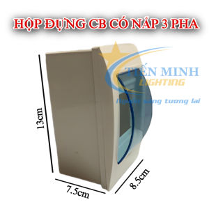 Combo hộp CB có nắp 3 pha gắn nổi dùng bảo vệ thiết bị điện nắp mica sáng bóng kín nước độ bền cao